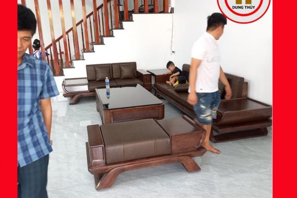 Bộ ghế sofa 2 văng thuyền cánh cong gỗ sồi Nga SG95