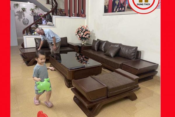 Bộ ghế sofa 2 văng thuyền cánh cong gỗ sồi Nga SG95