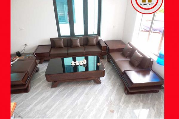 Bộ ghế sofa 2 văng thuyền ngăn kéo cong gỗ sồi Nga SG95