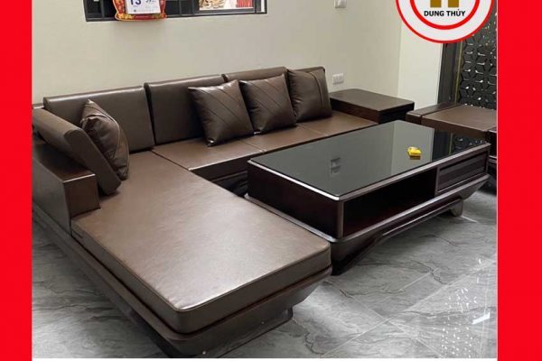 Sofa góc chữ L chân thuyền gỗ sồi Nga SG92 phuninh 2