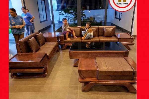 Bộ ghế sofa 2 văng thuyền cánh cong gỗ sồi Nga SG95 tp Bacgiang 2
