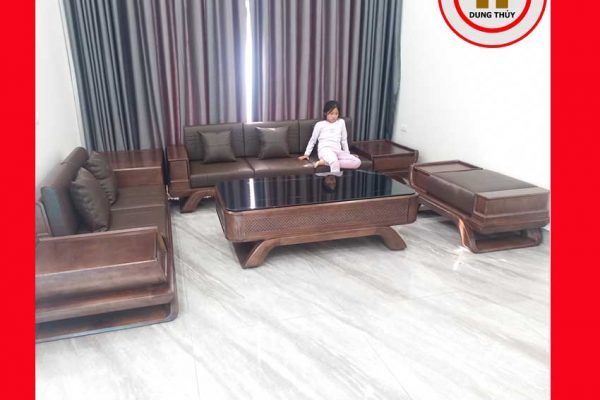 Bộ ghế sofa 2 văng thuyền cánh cong gỗ sồi Nga