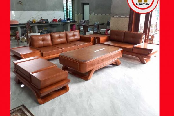 Bộ ghế sofa 2 văng thuyền cánh cong gỗ sồi Nga SG95