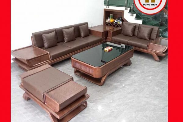Bộ ghế sofa 2 văng thuyền cánh cong gỗ sồi Nga SG95 thanhha 2