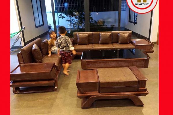 Bộ ghế sofa 2 văng thuyền cánh cong gỗ sồi Nga SG95 tp Bacgiang 2