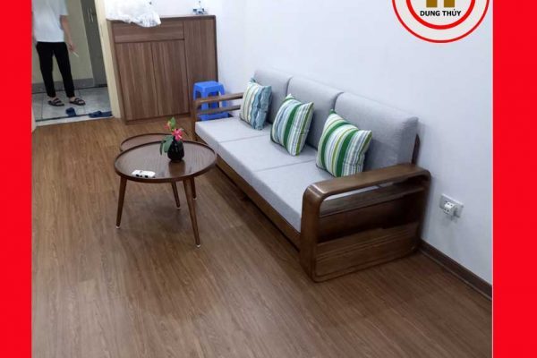 Giường gấp thành ghế sofa gỗ sồi