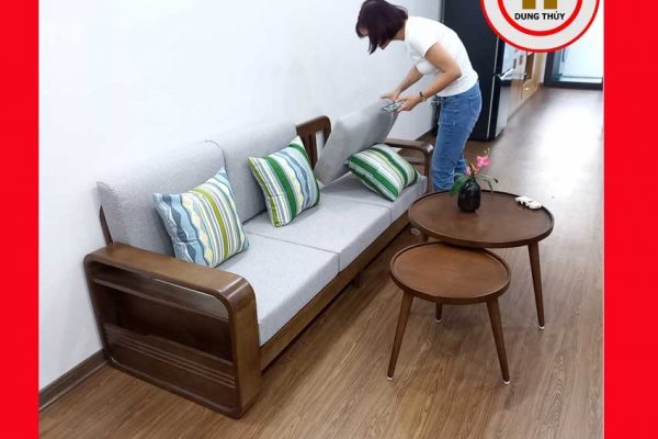 Giường gấp thành ghế sofa gỗ sồi