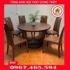 Bàn ăn tròn 6 ghế tựa cao gỗ sồi Nga BA50