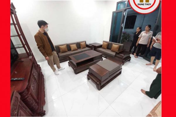 Bộ ghế sofa 2 văng đùi gà gỗ sồi