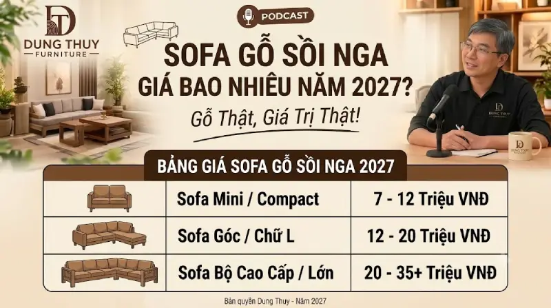 Sofa gỗ sồi Nga giá bao tiền