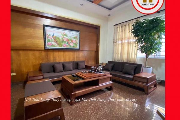 Bộ ghế sofa 2 văng chân quỳ chữ U gỗ sồi Nga