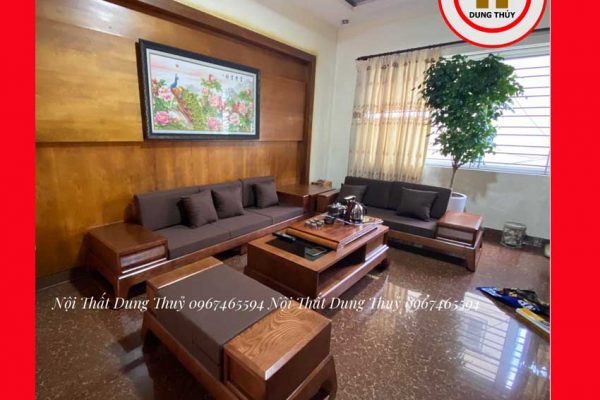 Bộ ghế sofa 2 văng chân quỳ chữ U gỗ sồi Nga