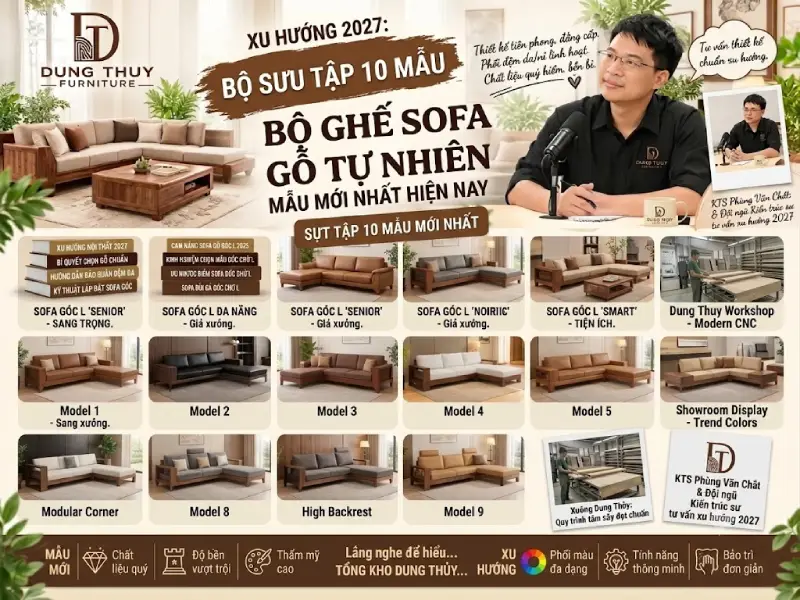 Những bộ ghế sofa gỗ tự nhiên mẫu mới nhất hiện nay