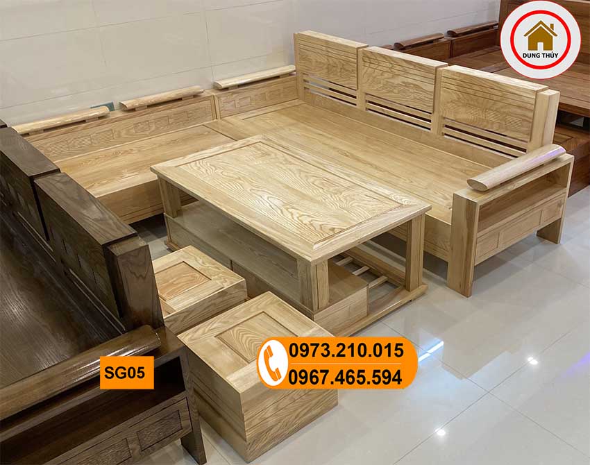 ghế sofa gỗ tự nhiên mini