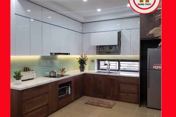 Tủ bếp góc chữ L gỗ công nghiệp TB11