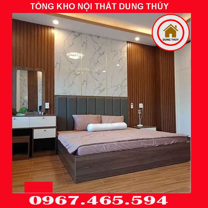 ốp gỗ tường đầu giường phòng ngủ