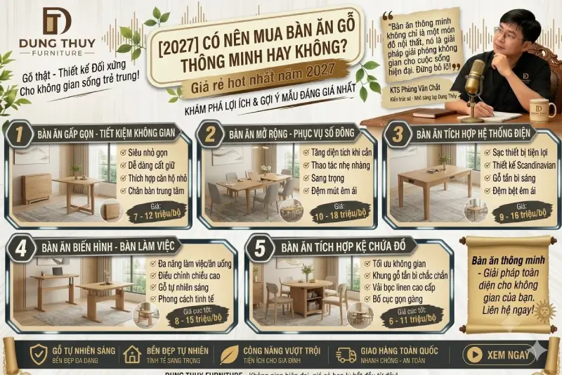 Có nên mua bàn ăn gỗ thông minh hay không
