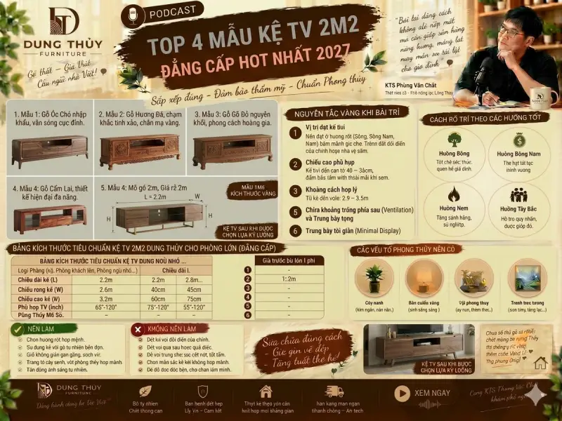mẫu kệ để tivi dài 2m2