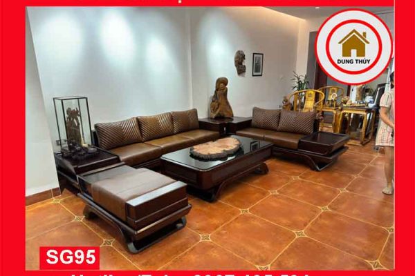Bộ ghế sofa 2 văng thuyền cánh cong gỗ sồi Nga SG95