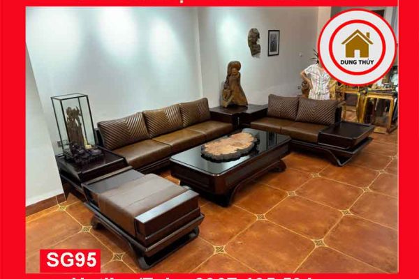 Bộ ghế sofa 2 văng thuyền cánh cong gỗ sồi Nga SG95