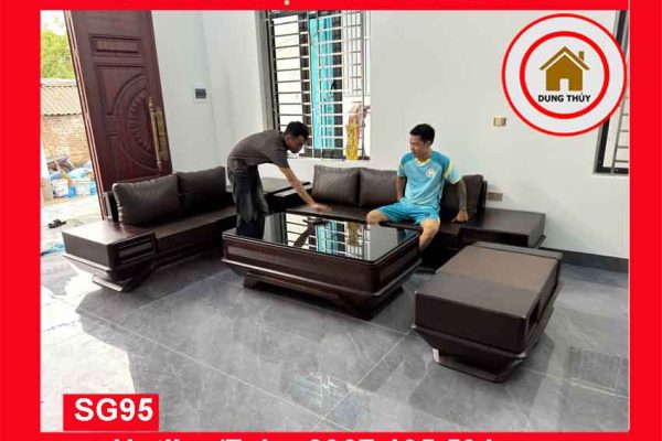 Bộ ghế sofa 2 văng thuyền cánh cong gỗ sồi Nga