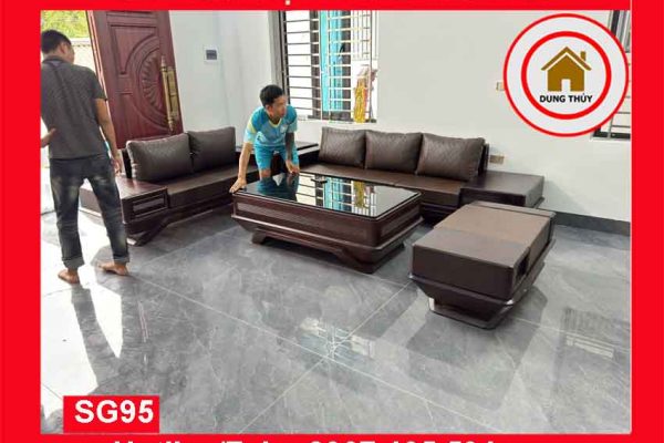 Bộ ghế sofa 2 văng thuyền cánh cong gỗ sồi Nga