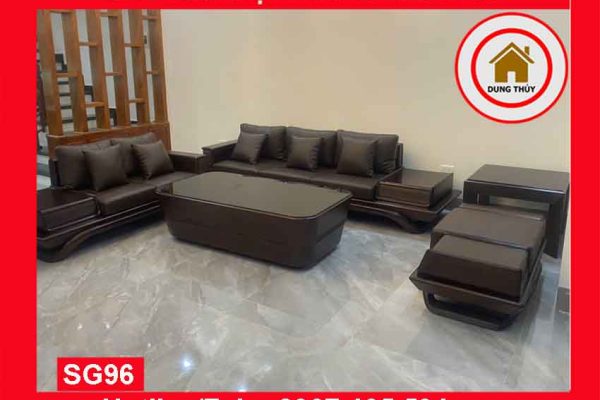 Sofa 2 văng kim cương gỗ sồi Nga SG96 thanhthuy 2