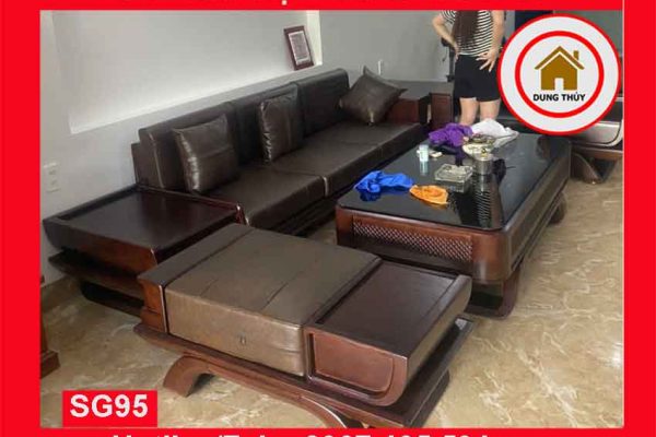 Bộ ghế sofa 2 văng thuyền cánh cong gỗ sồi Nga SG95