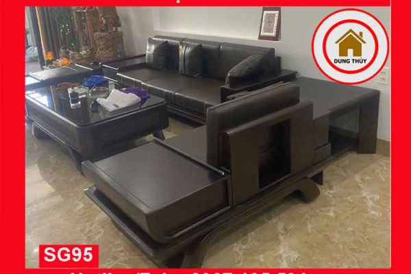Bộ ghế sofa 2 văng thuyền cánh cong gỗ sồi Nga SG95