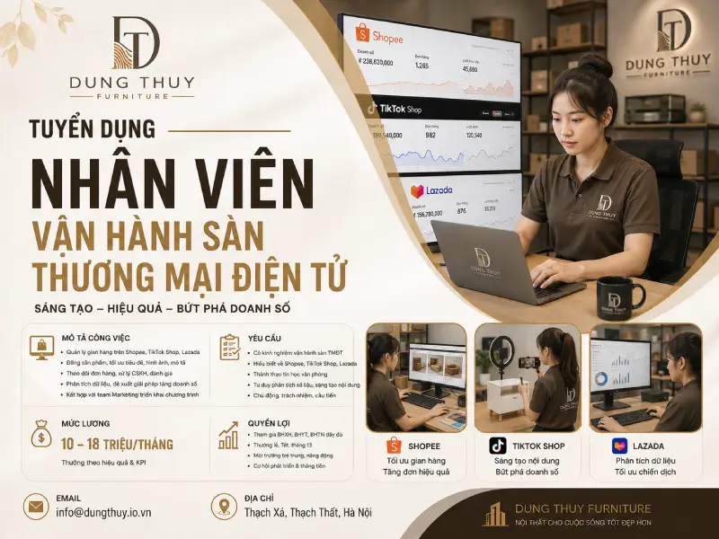 Tuyển dụng Nhân viên vận hành Sàn thương mại điện tử
