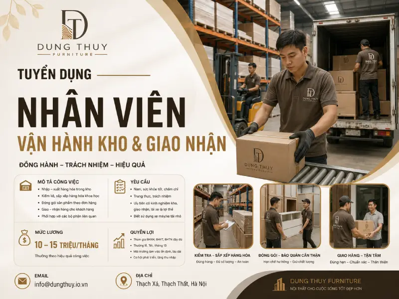 Tuyển dụng Nhân viên vận hành kho & giao nhận