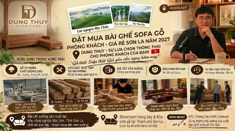 Địa chỉ bán bàn ghế sofa gỗ phòng khách giá rẻ tại tỉnh Sơn La