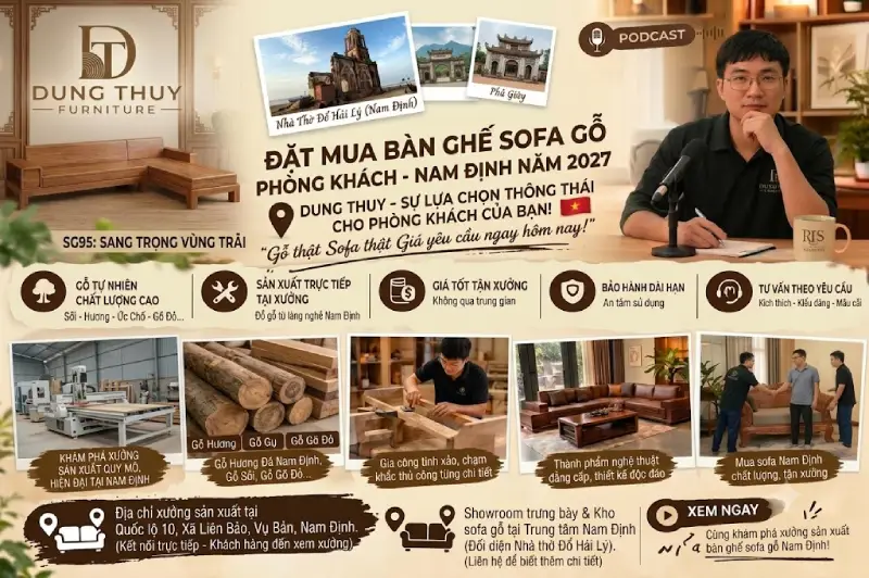 Địa chỉ bán bàn ghế sofa gỗ phòng khách tỉnh Nam Định
