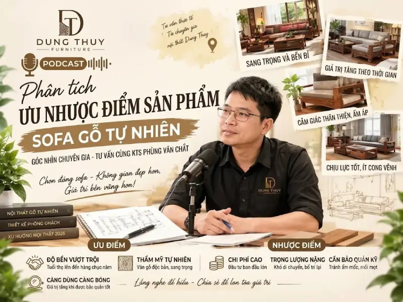 Ưu nhược điểm của sofa gỗ tự nhiên