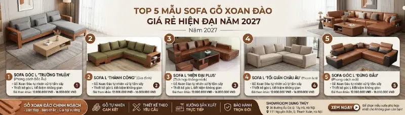 mẫu sofa gỗ xoan đào giá rẻ hiện đại