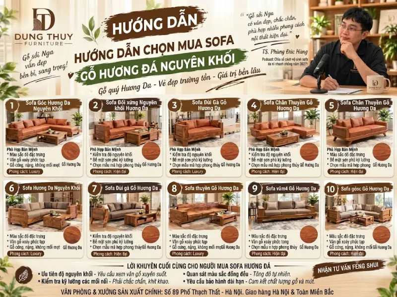 mua sofa gỗ hương đá nguyên khối