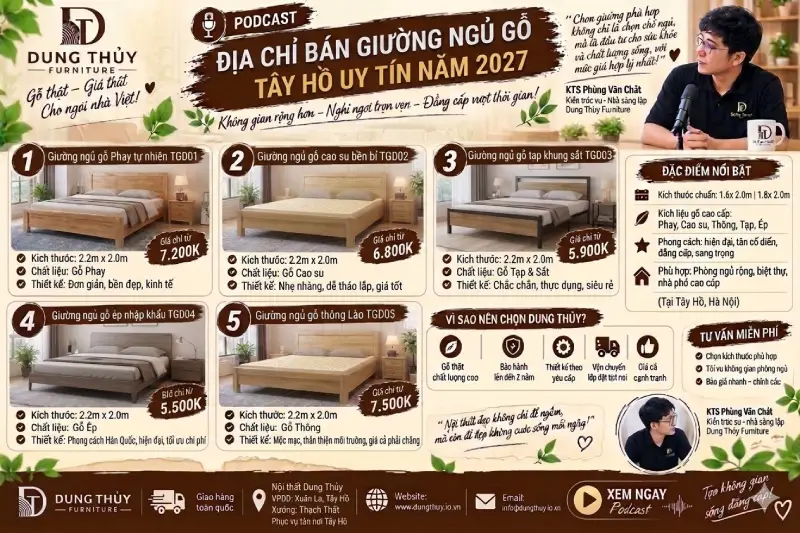 Địa chỉ bán giường gỗ Tây Hồ