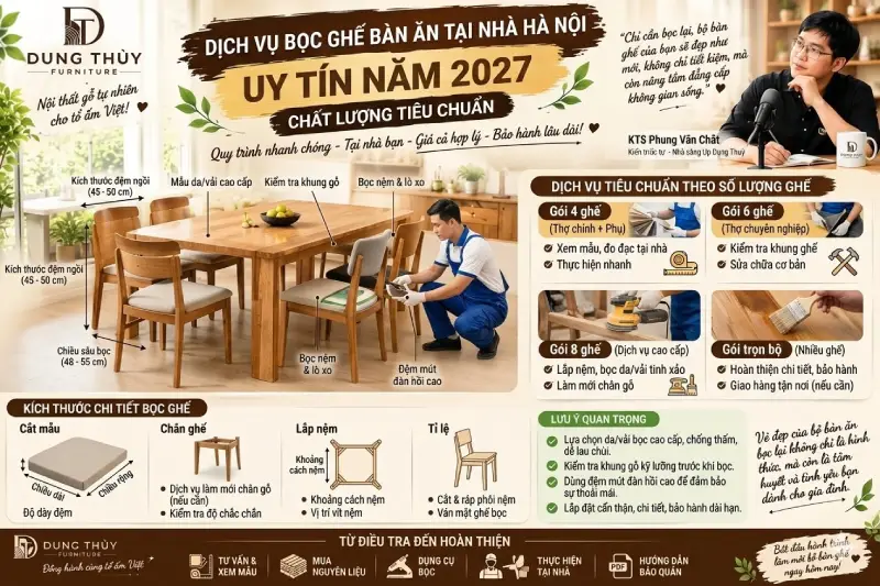 Dịch vụ bọc ghế bàn ăn tại nhà Hà Nội
