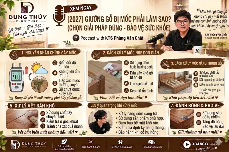 Giường gỗ bị mốc phải làm sao