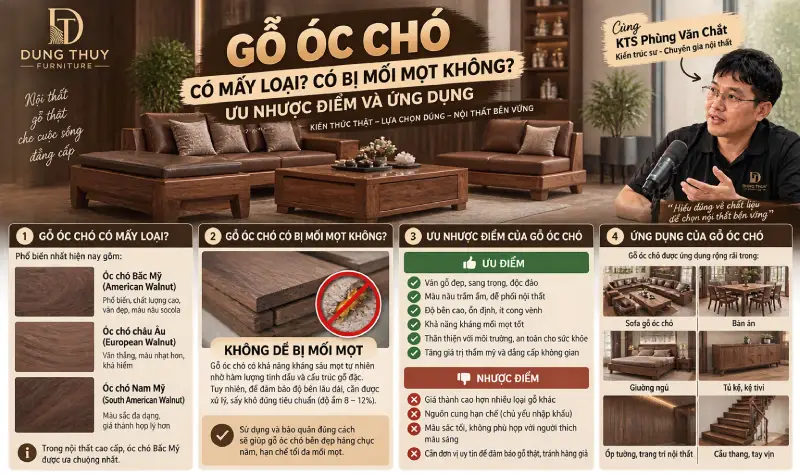 Gỗ óc chó có mấy loại