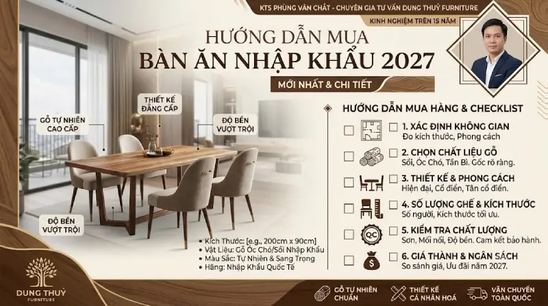 Hướng dẫn mua bàn ăn nhập khẩu