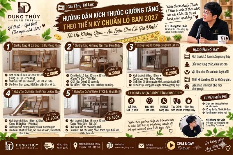 Kích thước giường tầng
