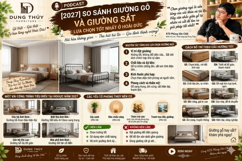 So sánh giường gỗ và giường sắt