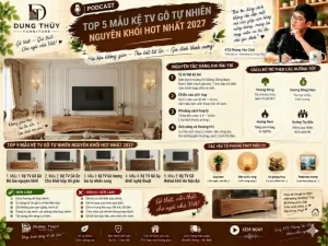 mẫu kệ tivi gỗ tự nhiên nguyên khối