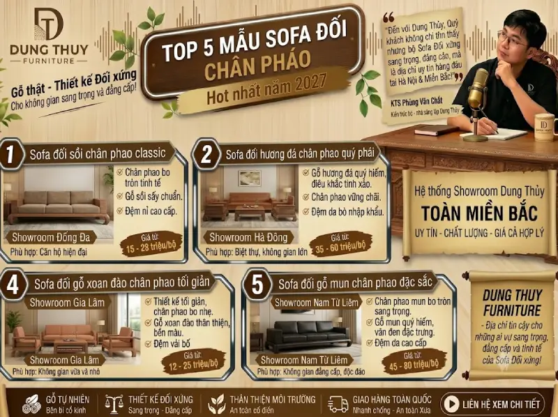 mẫu sofa đối chân pháo