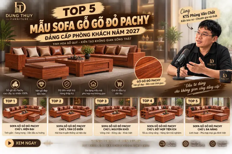 mẫu sofa gỗ gõ đỏ Pachy