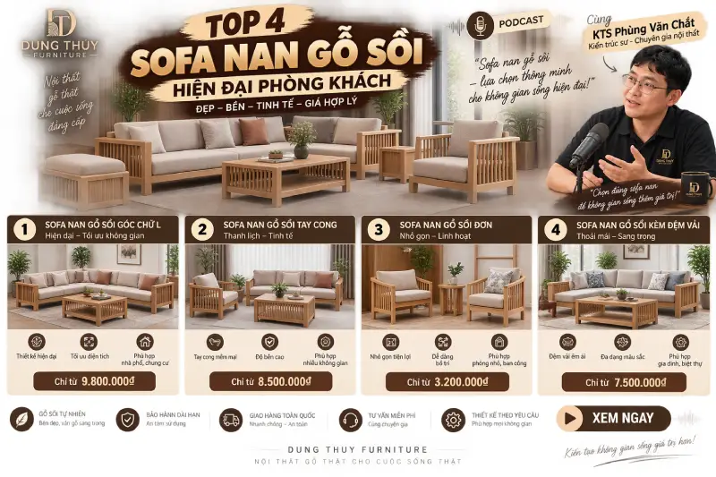 sofa nan hiện đại phòng khách