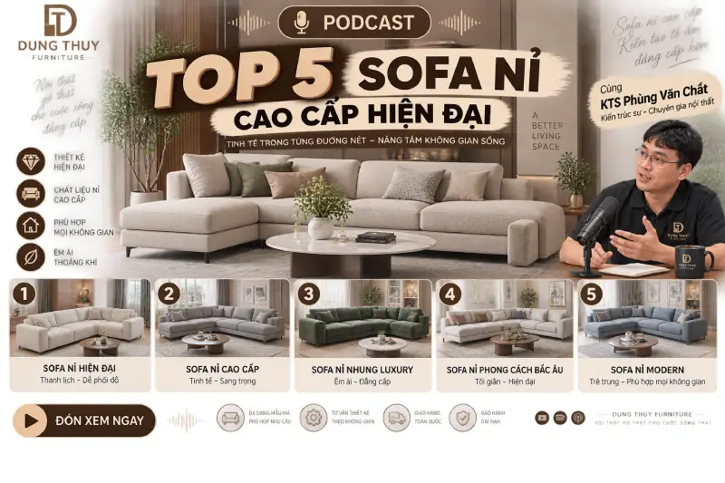 sofa nỉ cao cấp hiện đại